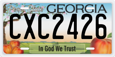 GA license plate CXC2426