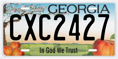 GA license plate CXC2427