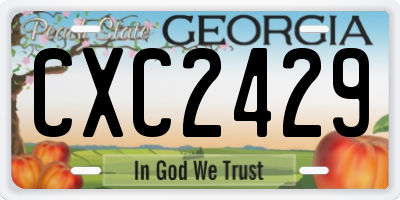 GA license plate CXC2429