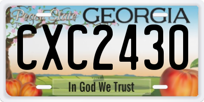 GA license plate CXC2430