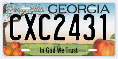 GA license plate CXC2431