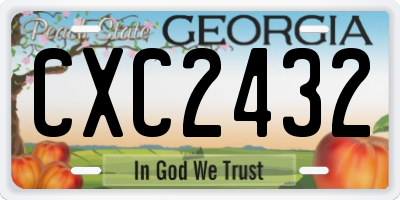 GA license plate CXC2432