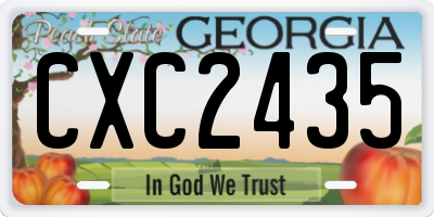 GA license plate CXC2435