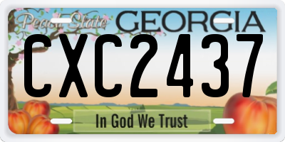 GA license plate CXC2437