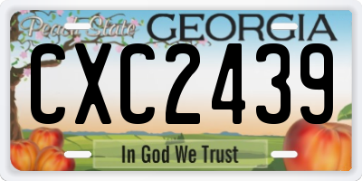 GA license plate CXC2439