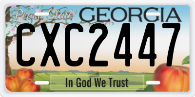 GA license plate CXC2447