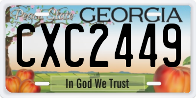 GA license plate CXC2449