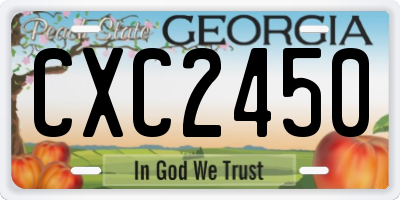 GA license plate CXC2450