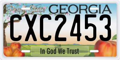 GA license plate CXC2453