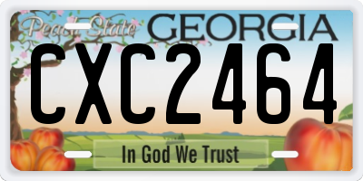 GA license plate CXC2464
