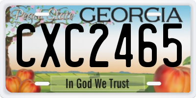 GA license plate CXC2465