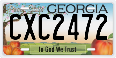 GA license plate CXC2472