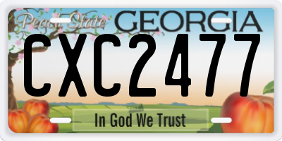GA license plate CXC2477