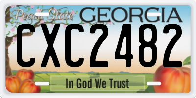 GA license plate CXC2482