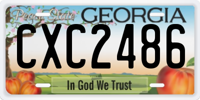 GA license plate CXC2486
