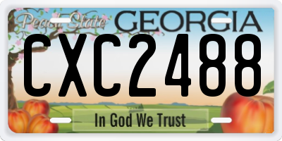 GA license plate CXC2488