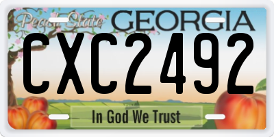 GA license plate CXC2492