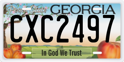 GA license plate CXC2497