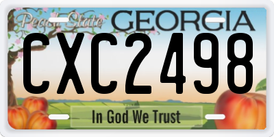 GA license plate CXC2498