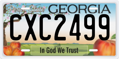 GA license plate CXC2499