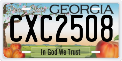 GA license plate CXC2508