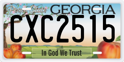 GA license plate CXC2515