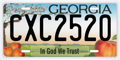 GA license plate CXC2520