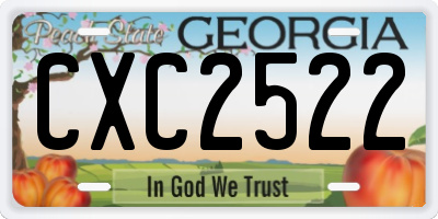 GA license plate CXC2522