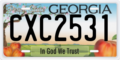 GA license plate CXC2531