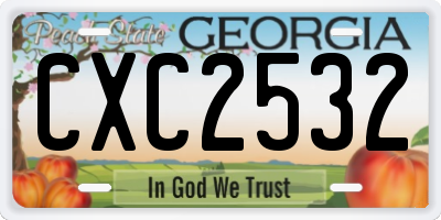 GA license plate CXC2532