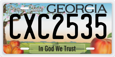 GA license plate CXC2535
