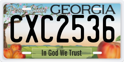 GA license plate CXC2536