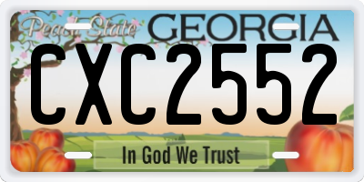 GA license plate CXC2552
