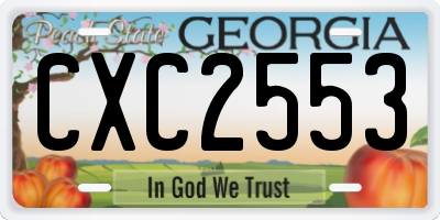GA license plate CXC2553