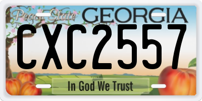 GA license plate CXC2557