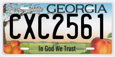GA license plate CXC2561