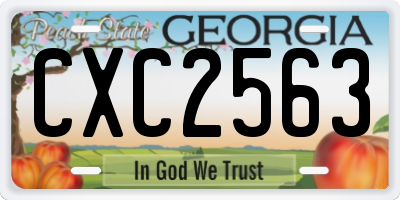 GA license plate CXC2563