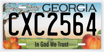 GA license plate CXC2564