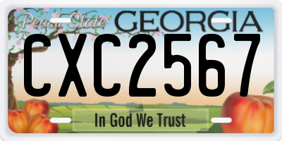 GA license plate CXC2567