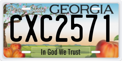 GA license plate CXC2571