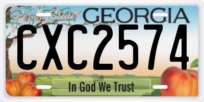 GA license plate CXC2574