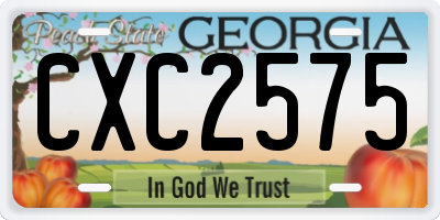 GA license plate CXC2575