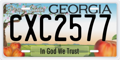 GA license plate CXC2577
