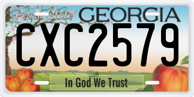 GA license plate CXC2579