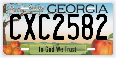 GA license plate CXC2582