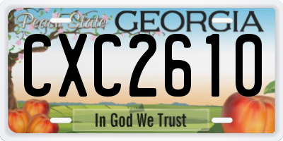 GA license plate CXC2610