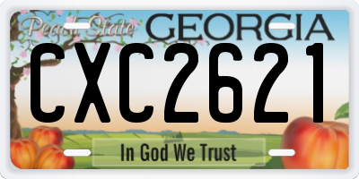 GA license plate CXC2621