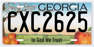 GA license plate CXC2625