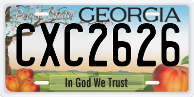 GA license plate CXC2626