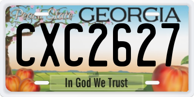 GA license plate CXC2627